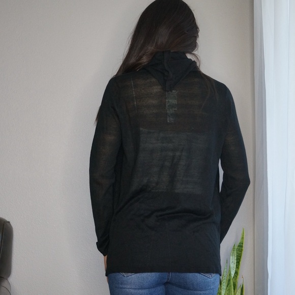 Costa Blanca Black Cardigan with Built in Scarf Size S - Picture 3 of 9